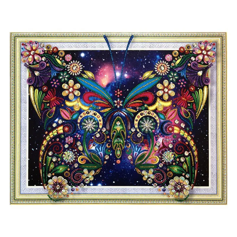 

40 x 50cm Colorful Butterfly Pattern DIY 5D partial Rhinestone Diamond Covered Cross Stitch Painting Adults Kits for home Decor