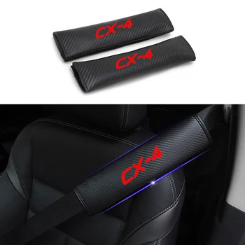 

2PCS PU Reflective Car Seat belt shoulder Pads Safe Seat Belt Cover For MAZDA CX-4 CX4 Car Styling Auto Parts