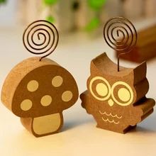 1 шт. новые деревянные грибы Ежик сова дерево Мемо пинцер фотографии клипов Клип держатель Деревянные маленькие зажимы подставка Peg Настольный гаджет