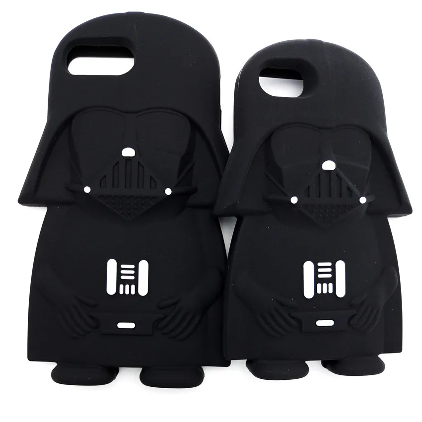 

Hot 3D Star Wars Black Darth Vader Cartoon Silicone Phone Cases Cover For iPhone 8 7 7Plus 4 4S 5 5G 5S 6 6G 6S 6Plus Back Cover