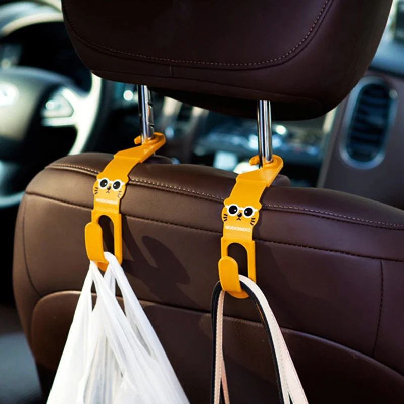 2pcs/lot Multi Use Universal Car Back Seat Headrest Hanger Holder Hook for Bag Purse Cloth Grocery Storage,Auto Fastener, Clip