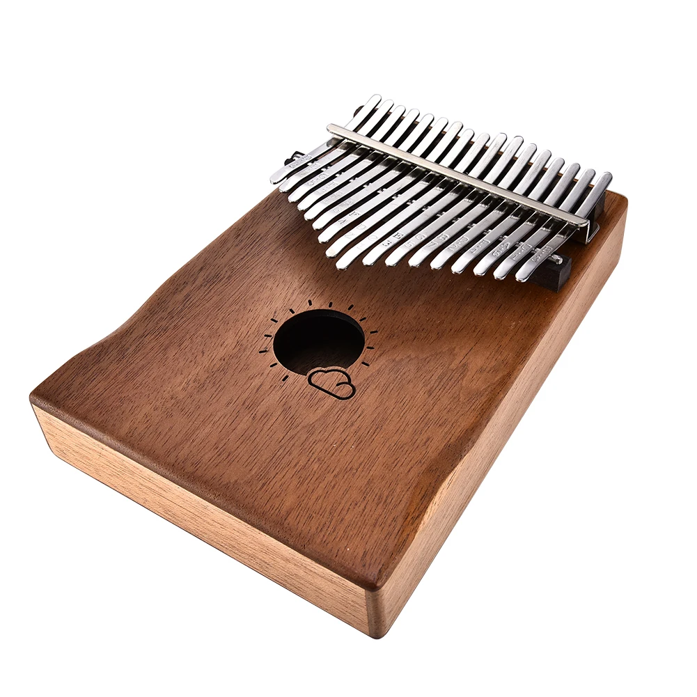

New Thumb Piano 17 keys Kalimba African Mahogany Mbira Portable Easy-to-learn with Music Book Tune Hammer and Bag
