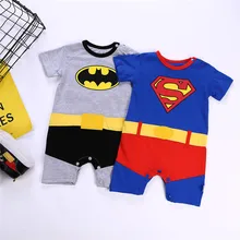 Детские хлопковые комбинезоны для новорожденных, мини-Герой Супермен, боди для малышей, летний костюм с короткими рукавами, одежда Бэтмена, Комбинезоны