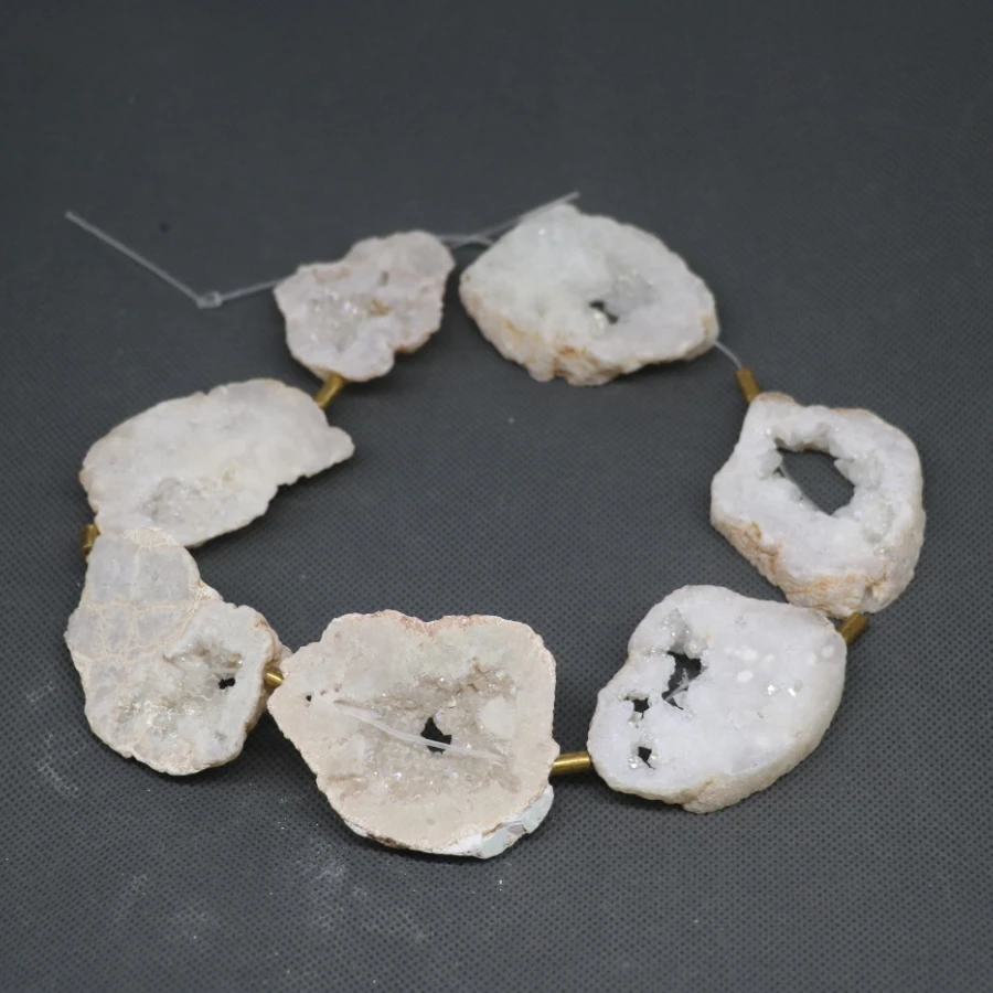 

Quality White Druzy Beads Unique Quartz Druzy Drusy Pendant Quartz Necklace Beads Crystal Geode Necklace