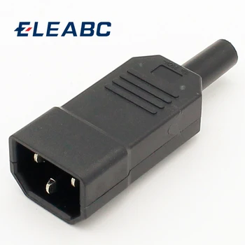 

10pcs New Wholesale Price 10A 250V Black IEC C13 Male Plug Rewirable Power Connector 3 pin ac Socket