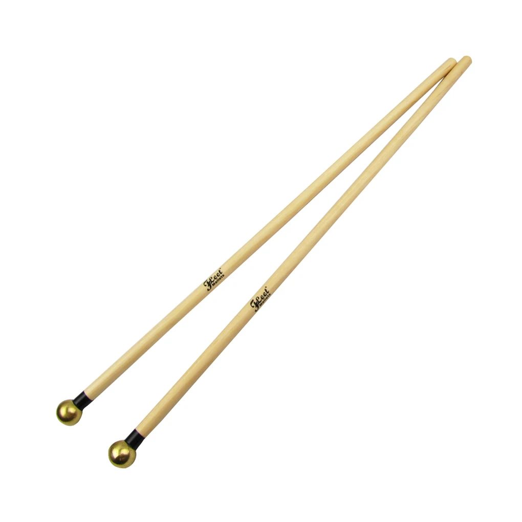 

Fleet 1 Pair of Glockenspiel Xylophone Bells Mallets Drum Sticks Drumsticks with Brass Head for Percussion Instruments