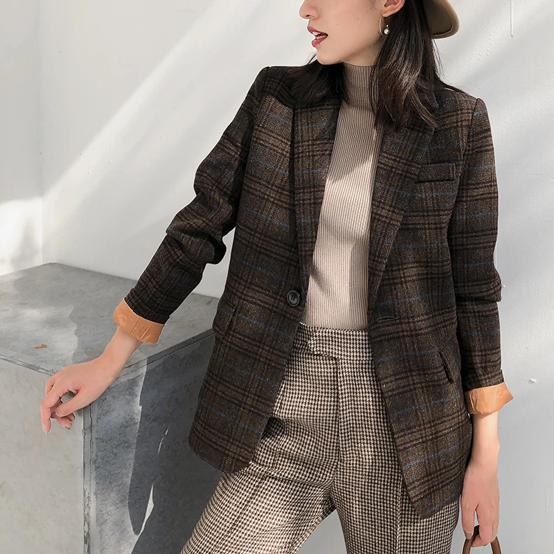 Vintage Plaid Suit Jacket 5