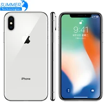 Разблокированный мобильный телефон Apple iPhone X с шестиядерным процессором, 256 ГБ/64 Гб ПЗУ, 3 ГБ ОЗУ, двойная задняя камера 12 МП, 5,8 дюйма, 4G, LTE, смартфон
