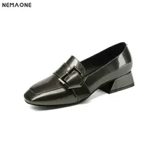 2019 New 33-41 Size Women Genuine Leather High Heel Shoes Poinsquare ted Toe Pumps buckle Design Wedding Shoes