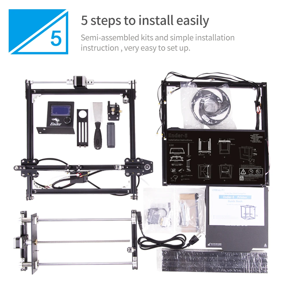 creality 3d printer Creality 3D Printer Ender-5 Large Size Dual Y-axis Motor Mainboard Cmagnetic Plate,Power Off Resume Easy Build Ender5 industrial 3d printer