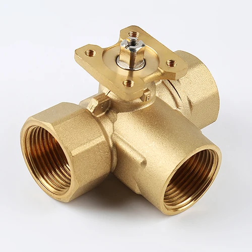 

GOGO PN20 brass valve 3 way mixing flow ball valve for HVAC system DN32/DN40/DN50
