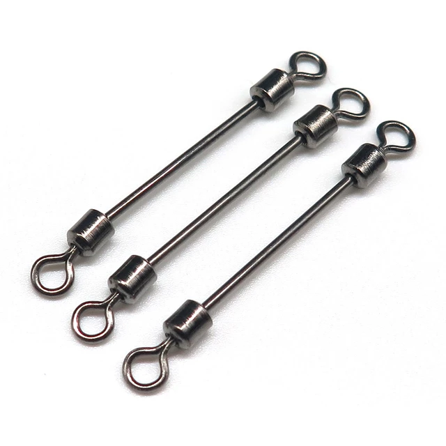 Minfishing 50pcs/lot long fishing Swivels Lead Sheath Tube Swivel Stainless  Steel Rolling swivels fishing Stopper