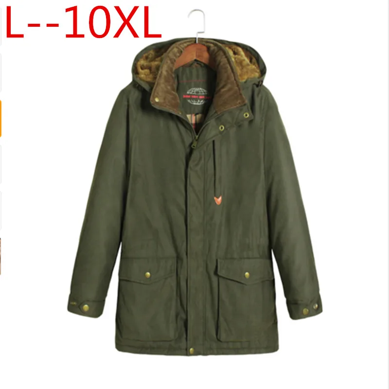 Зимняя мужская брендовая куртка размера плюс 10XL 9XL 8XL 6XL 5XL мужские теплые куртки