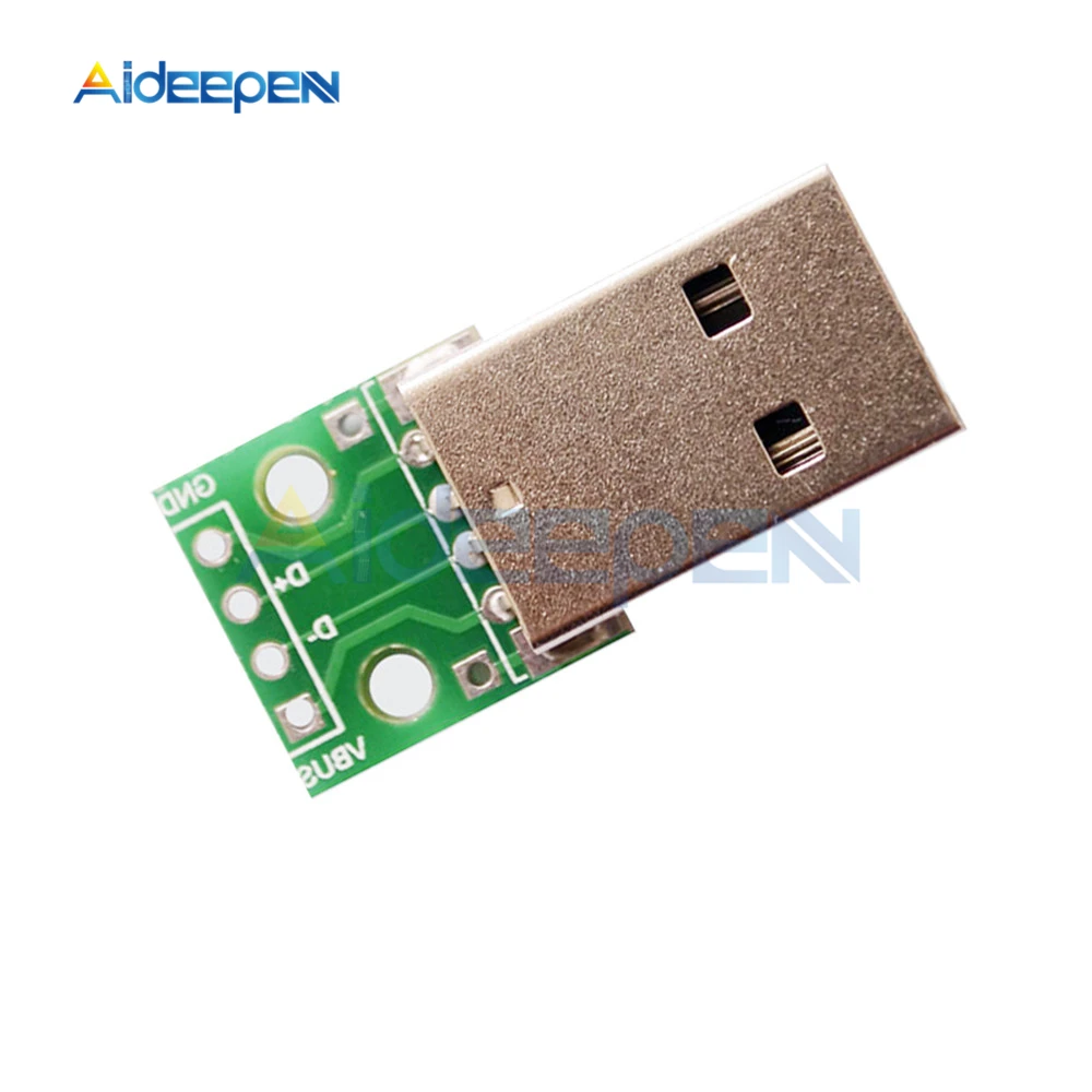 

5Pcs USB Male Connectors to DIP Adapter Converter 4 pin for 2.54mm PCB Board Power Supply DIY Adapter Plate Phone Power Cable