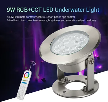

[Seven Neon]9W RGB+CCT LED Pool Light Dimmable 600LM LED Underwater Light,DC12V/DC12-24V LED Swimming pool l
