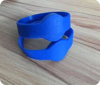 

100PCS 13.56Mhz RFID Wristband 1K Proximity Waterproof NFC Silicone Watch Bracelet for Access Control (Blue color)