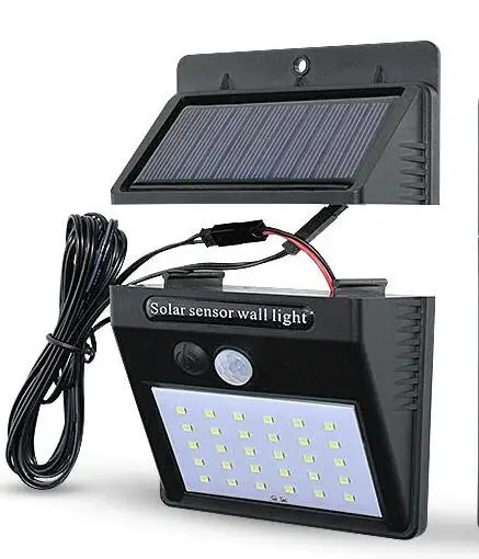 Split 30led 3 modes Солнечные огни беспроводной водонепроницаемый датчик движения Открытый свет для патио, палубы, двора, сада с активированным движения Авто Вкл/Выкл - Испускаемый цвет: Split 30led 3 modes