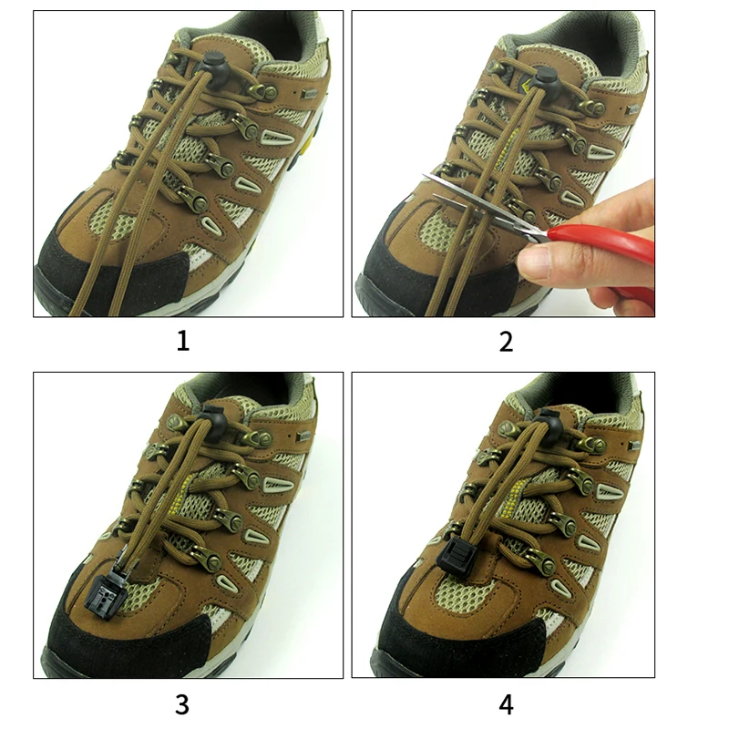 New 1 Pair New Multicolor Lace Black Buckle No Tie Locking Shoelaces Elastic Women Men Trainer Running Athletic Sneak Shoe Laces
