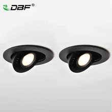 Светодиодный светильник с регулируемой яркостью, 5 Вт, 7 Вт, 10 Вт, 12 Вт, точечный светильник, встраиваемый потолочный светильник, вращающийся на 360 градусов, COB фоновый точечный светильник