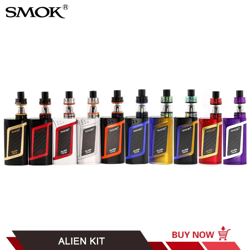 

100% Original SMOK Alien Starter Kit 510 Thread 220W TC Box Mod with 3ML TFV8 Baby Tank V8 Baby Q2 T8 coils VS SMOK AL85 Kit