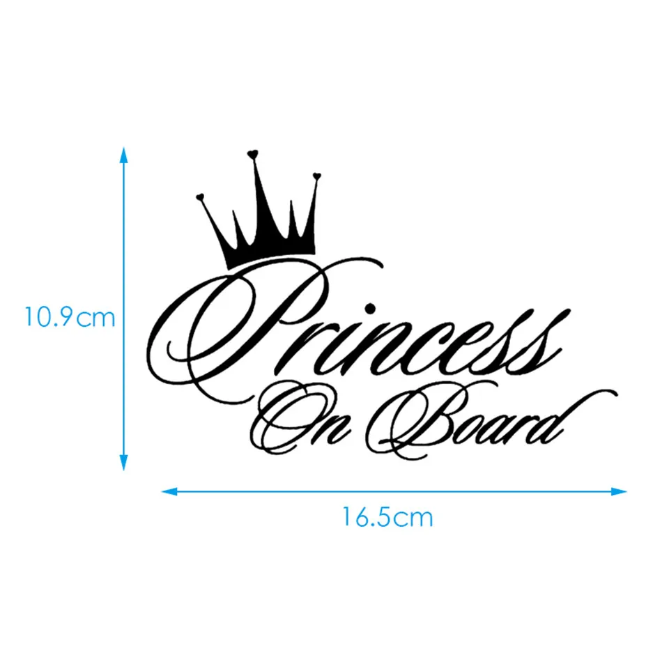 Cunymagos 16.510.9CM PRINCESS ON BOARD Funny Personality Text Car Sticker Fashion Vinyl Decal (1)