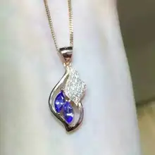 Натуральный танзанит кулон S925 серебро Природный многоцветный драгоценный камень кулон Цепочки и ожерелья модный элегантный прекрасные облака женщины ювелирные изделия