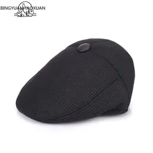 BINGYUANHAOXUAN, осенне-зимние береты в английском стиле, шапки-береты для мужчин и женщин, женская шляпа в стиле ретро, кепка с козырьком для защиты ушей