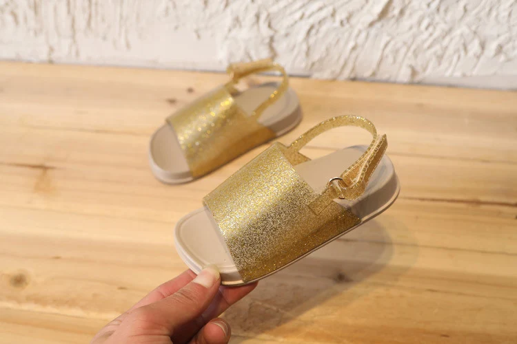 BABAYA/мини Bling Baby пляжные шлепанцы для девочек ремешок на щиколотке мягкая подошва детские сандалии желе обувь 278