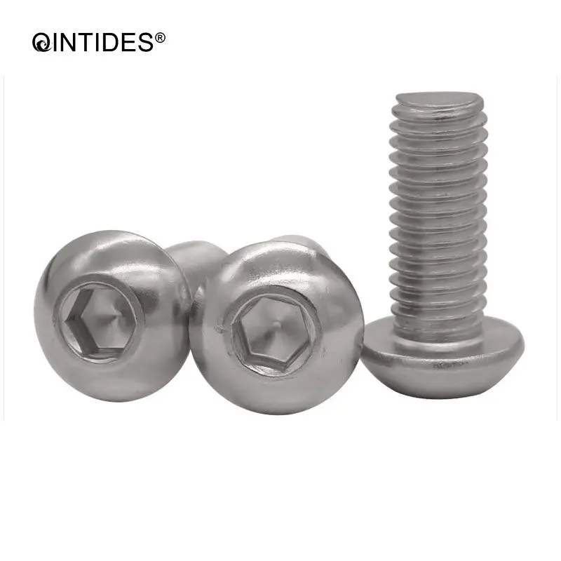 Винты с шестигранной головкой QINTIDES M5 M6 винты из нержавеющей стали 304/316 круглой