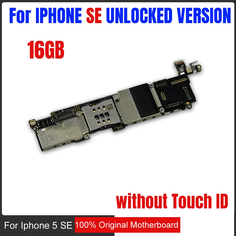 16 Гб оригинальная разблокированная система IOS для iphone SE материнская плата с сенсорным id отпечатком пальца черный/белый/золотой/без touch id