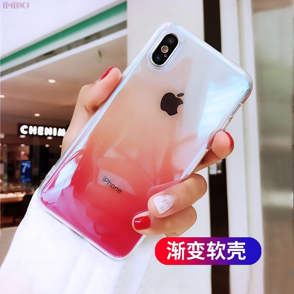 

IMIDO Single color gradient Cellphones Back TPU Cover Case For iPhone Apple 7plus 8plus 6plus X XS max XR 5 5S 6 7 8 phone case