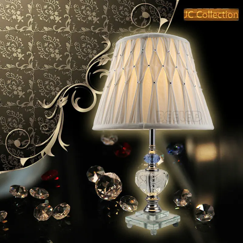 

mooden Crystal Table Lamp clear Vintage Desk Lamp E27 Bulb 220V 110V Bedroom Bar Table Light Desk Light LED Bulb lamp lighting