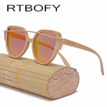 RTBOFY Madera gafas de sol mujer marca 2017 Diseñador de la Marca De Moda Polarizados UV400 Gafas gafas de sol mujer Del ojo de Gato Hecho A Mano