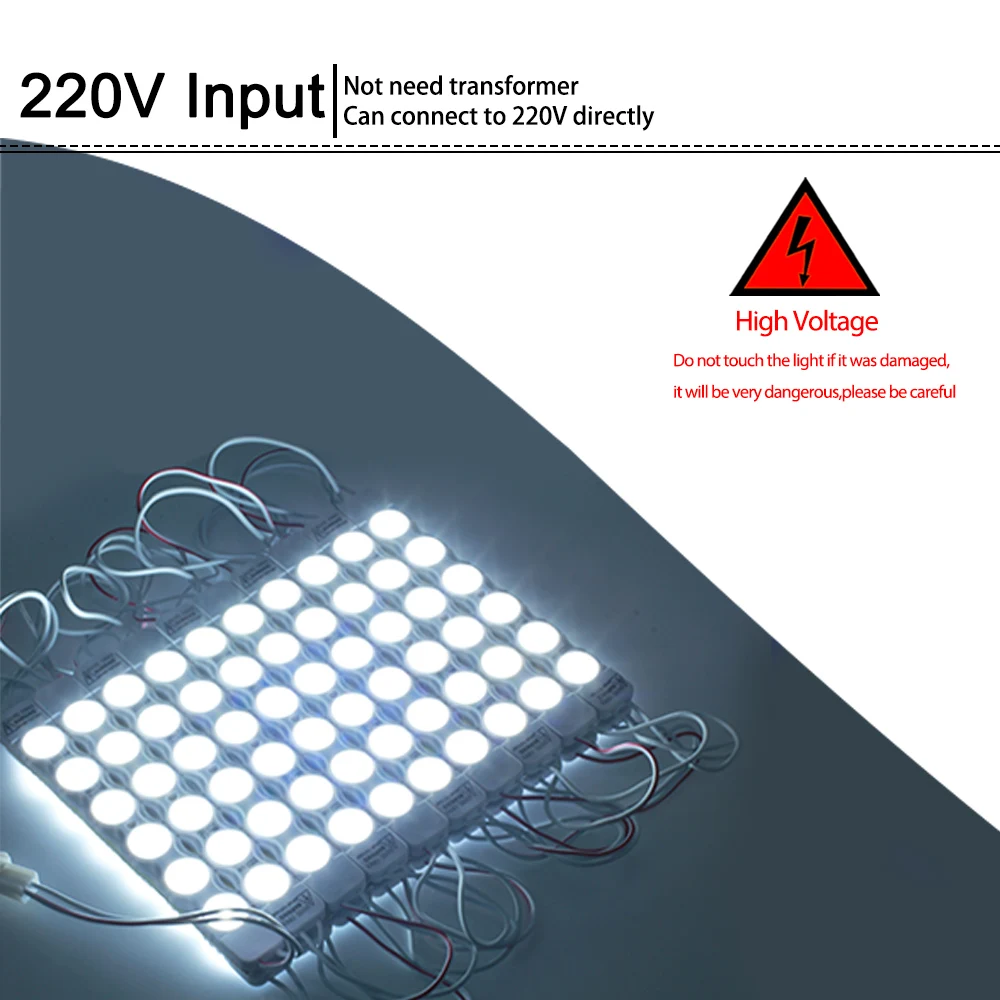 20 шт./лот 220 В светодиодный модуль SMD 2835 3/6 светодиодов IP65 Водонепроницаемый
