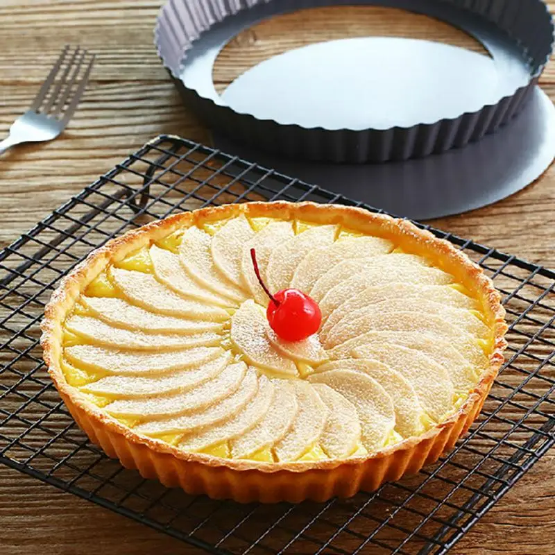 

4 Sizes New Pie Cake Tart Removable Bottom Non Stick Pan Baking Pastry Mold Tool
