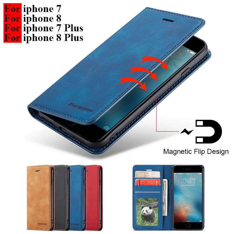 

For iphone 8 Case Flip Magnetic Phone Case On Hoesje iphone 7 8 Plus Cases Leather Wallet Cover For I phone 7 8 Plus Apple Cases