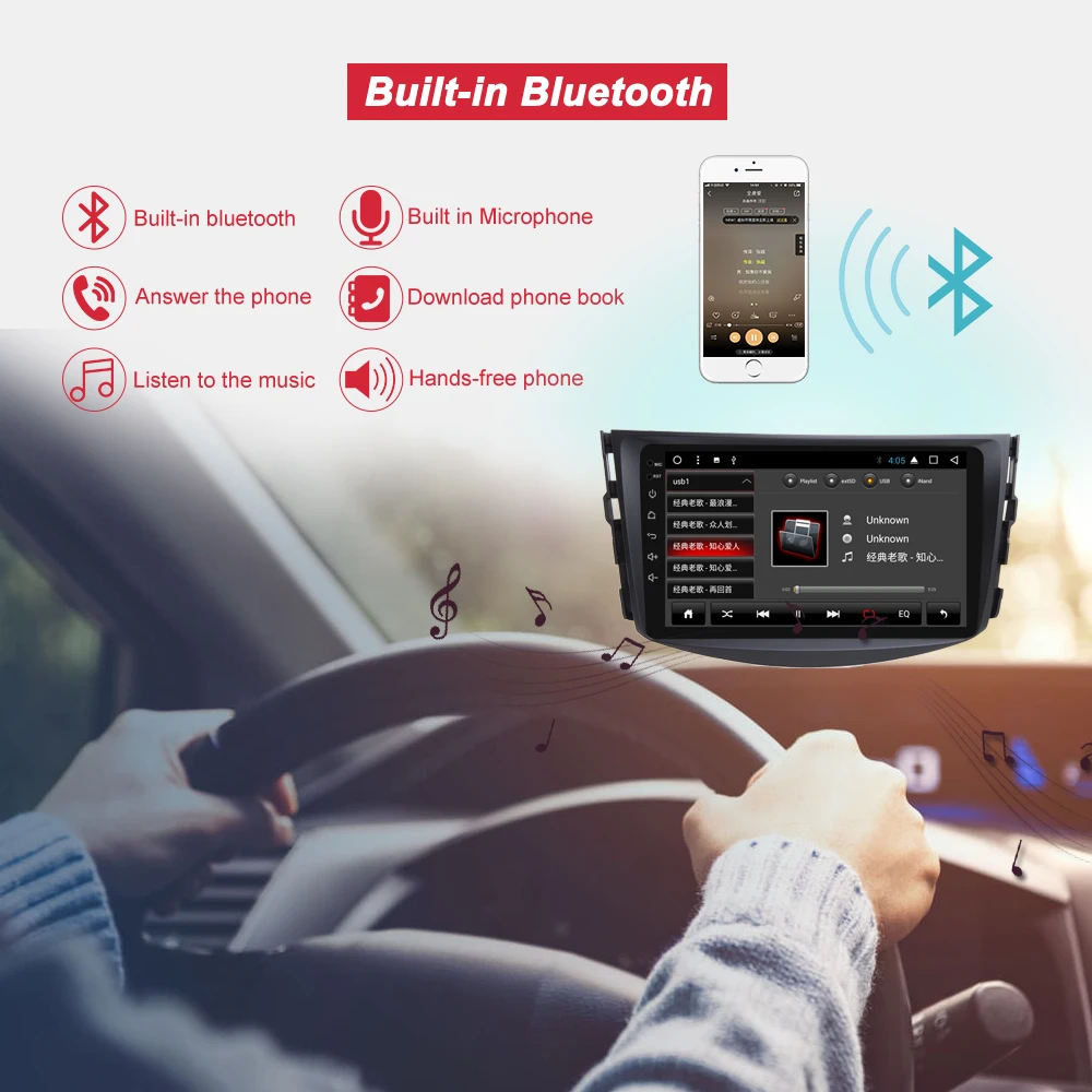 Sale Bonroad 2 Din Car Multimedia Player Android 9.0 Car dvd gps navigation For TOYOTA RAV4 2006-2012 Radio Stereo Ram 2G Rom 32G 1