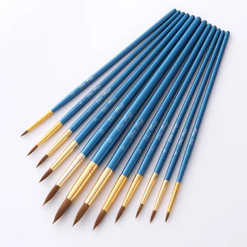 

12Pcs/Set Watercolor Gouache Paint Brushes Different Shape Round Pointed Tip Nylon Hair Painting Brush Set Art Supplies
