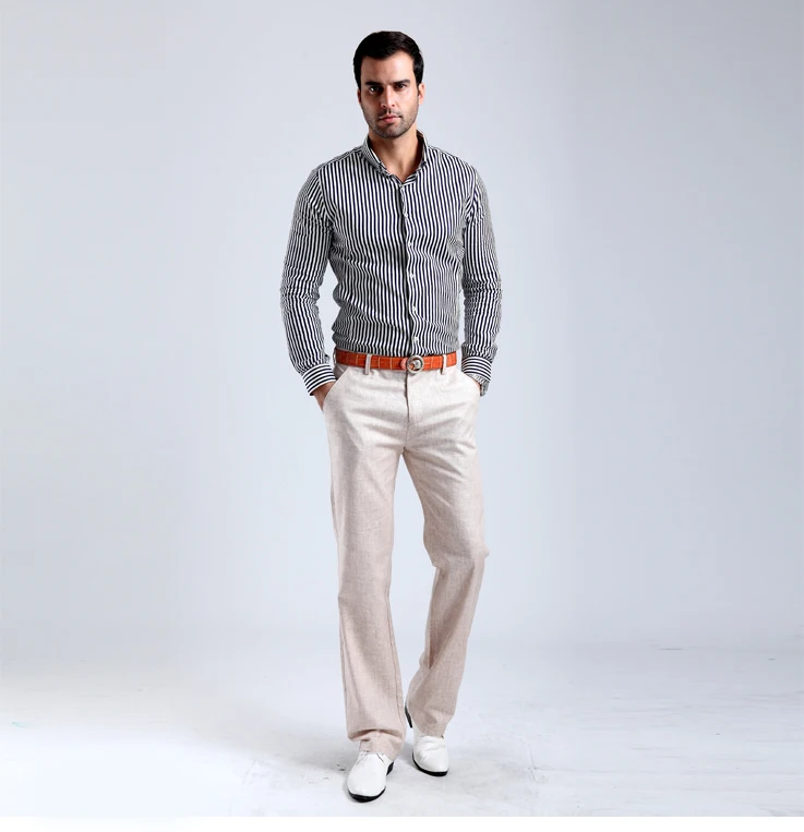 2017 мужчины летом белье брюки стрейч лен хлопок повседневные брюки размер 29-38 5 цветов мужская одежда