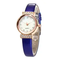 Лидер продаж для женщин стекло часы Модные Кожаный ремешок номер циферблат кварцевые наручные подарок Relogio Feminino и Ff
