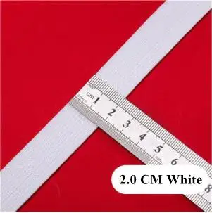 5Meters 1-6CM Black/White High Elastic Band Nylon Webbing Spandex Ribbon Garment Trousers Hair Tie Dress Lace Sewing Accessories - Цвет: White 2 cm