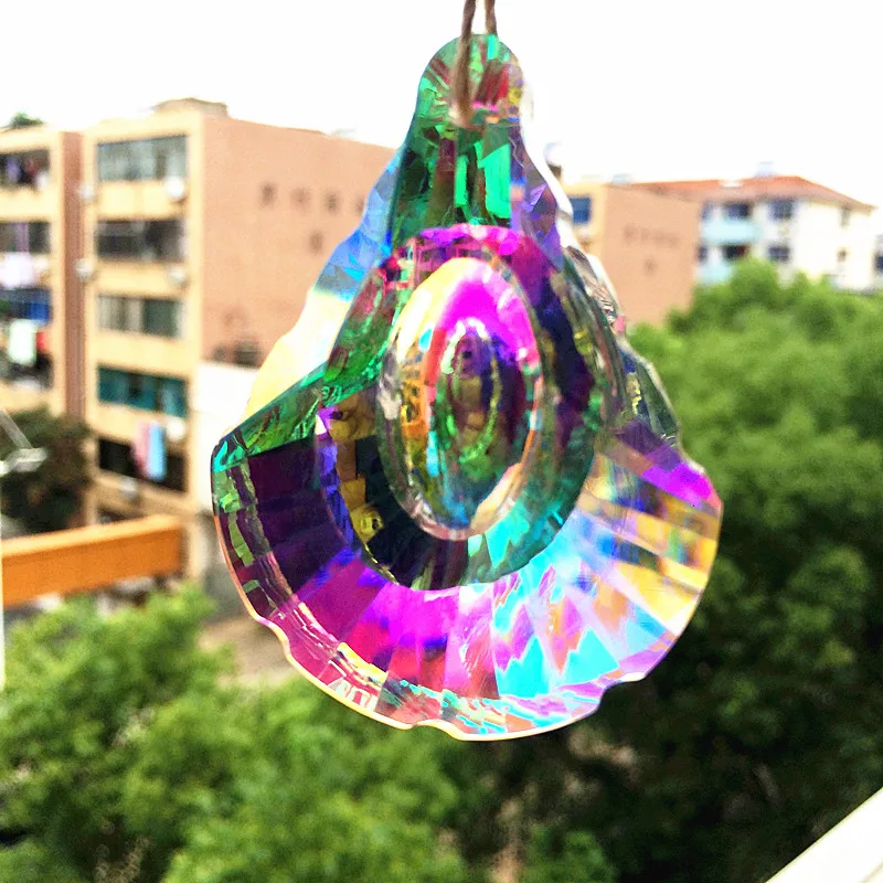 

10pcs 63mm crystal Rainbow AB suncatcher chandelier crystal prism pendant for chandelier parts free shipping+free rings