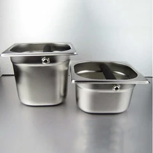 Stainless Steel Espresso Knock Box Container with Rubber Bar for Coffee Machine