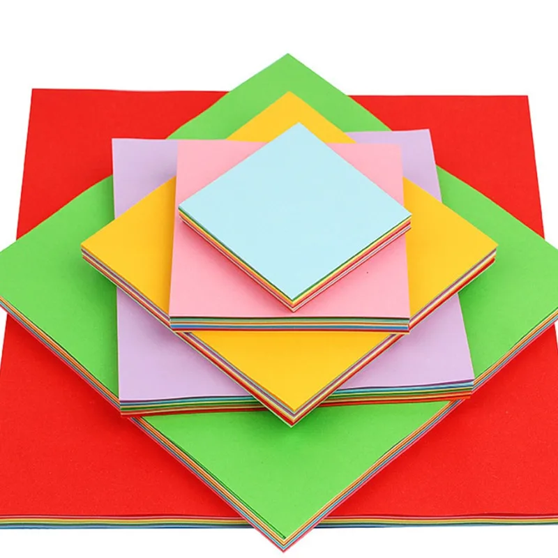 

100pcs Multicolor Solid Color Origami Paper Craft Folding Square Papers Handmade DIY Scrapbooking Cards Gift Craft Decoration