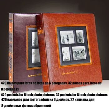 

Photo Album for Large Photos Capacity Vintage PU Leather Family Foto Album Wedding Graduation Baby Flush Mount Photo Albums