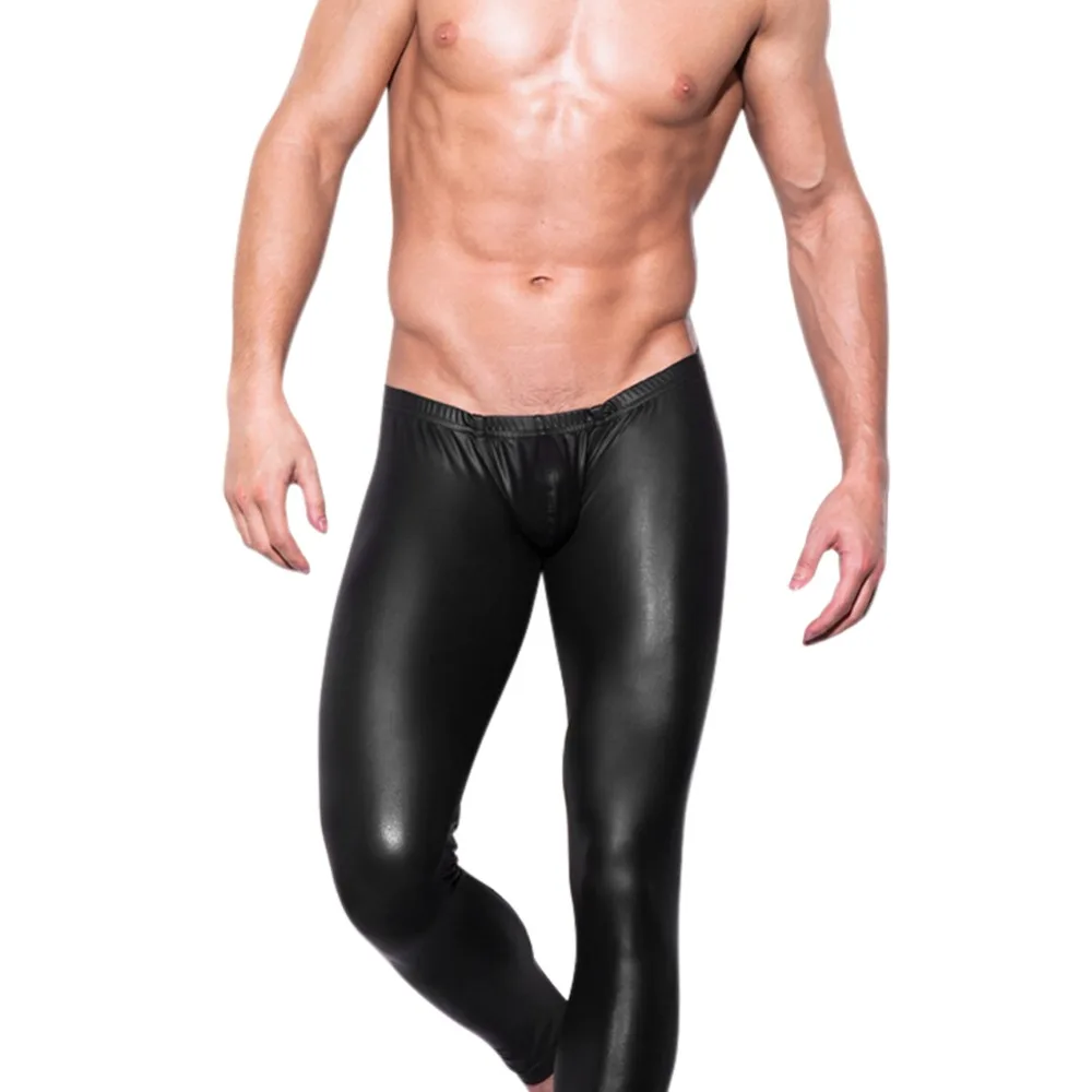 Buy Lisli Men's Faux Leather Tight Pants Man Leggings