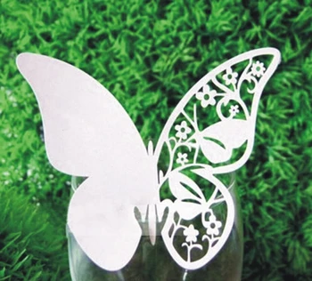 

Laser cut butterfly glass cup escort card,wedding party winglass goblet decoration paper place cards ,200PCS