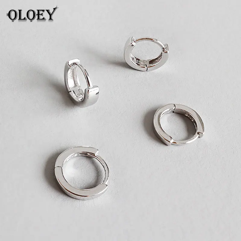 

YPAY Korean Simple Geometric Round Circle Earrings for Women Female 100% Genuine 925 Sterling Silver Brinco Fine Jewelry YME282