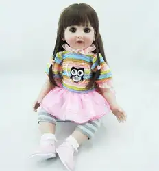 58 см новый ручной смайлик Силиконовые Винил очаровательны реалистичные маленьких Bonecas девочек bebe Кукла реборн menina de силиконовые
