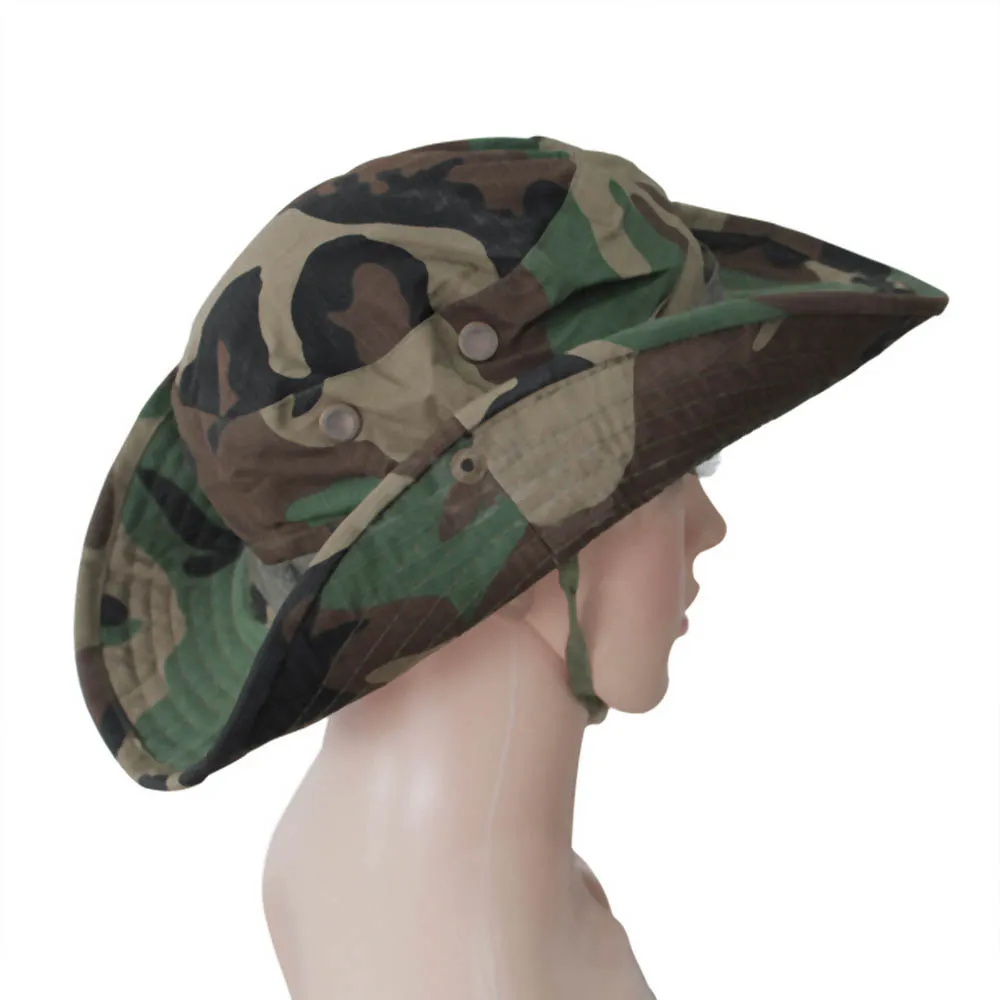 

Canvas Camouflage Hats Camo Hats With Wide Brim Sun Bucket Hat High quality